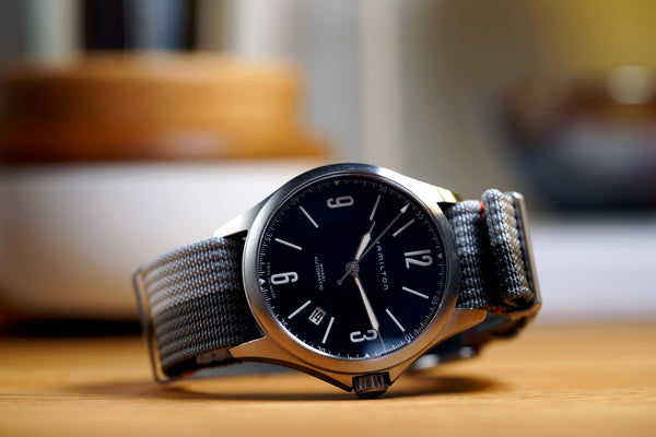 Grey and Greyer Ribbed Nylon Watch Strap