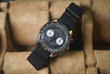 Black DLC Ribbed Nylon Watch Strap
