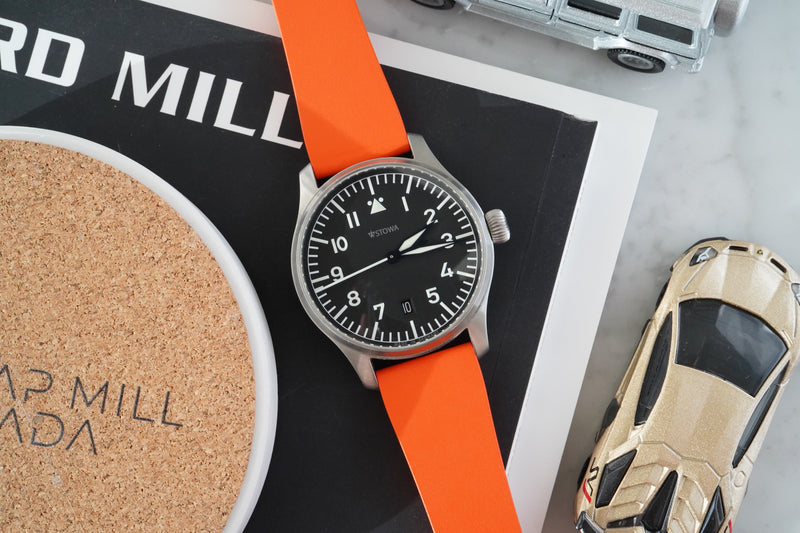 Orange Ratchet Clasp Rubber Strap