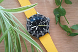 Yellow Ratchet Clasp Rubber Strap