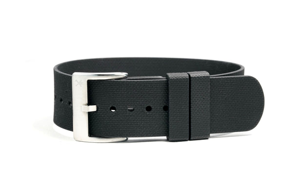Black Single Pass Fluorine Rubber Watch Strap – Strap Mill Canada
