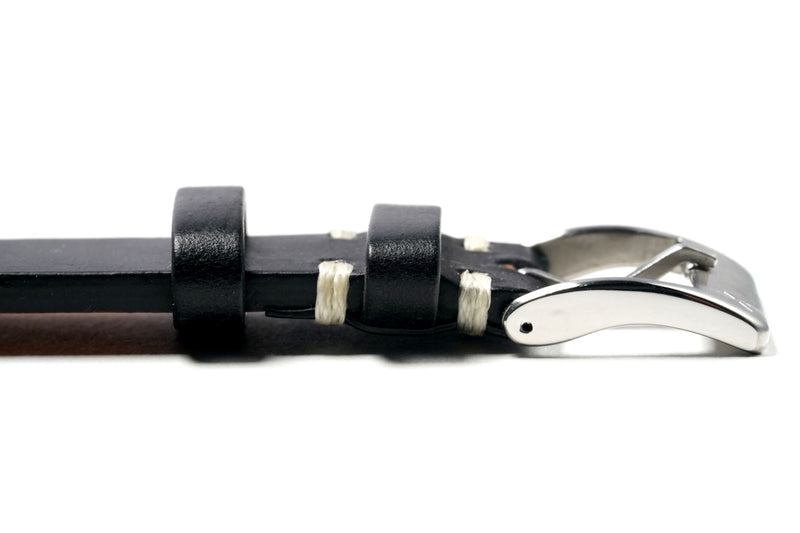 Black Horween Chromexcel Vintage Leather Watch Strap