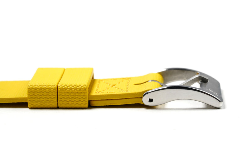 Yellow Single Pass Fluorine Rubber Watch Strap
