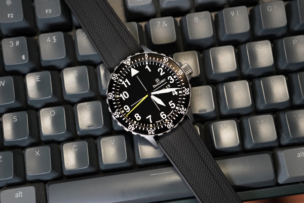 Black Engineer I Fluorine Rubber Watch Strap