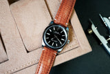 Carrot Palmellato Padded Leather Watch Strap