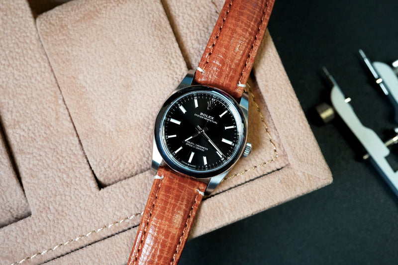 Carrot Palmellato Padded Leather Watch Strap