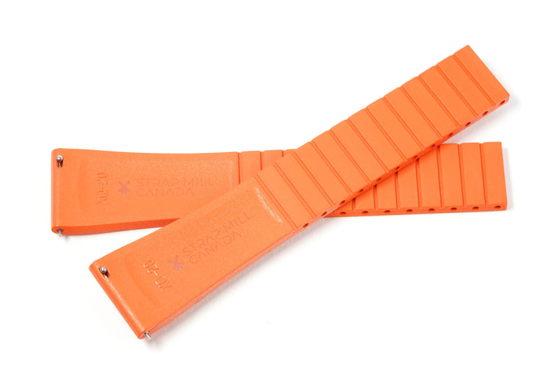 Orange Ratchet Clasp Rubber Strap