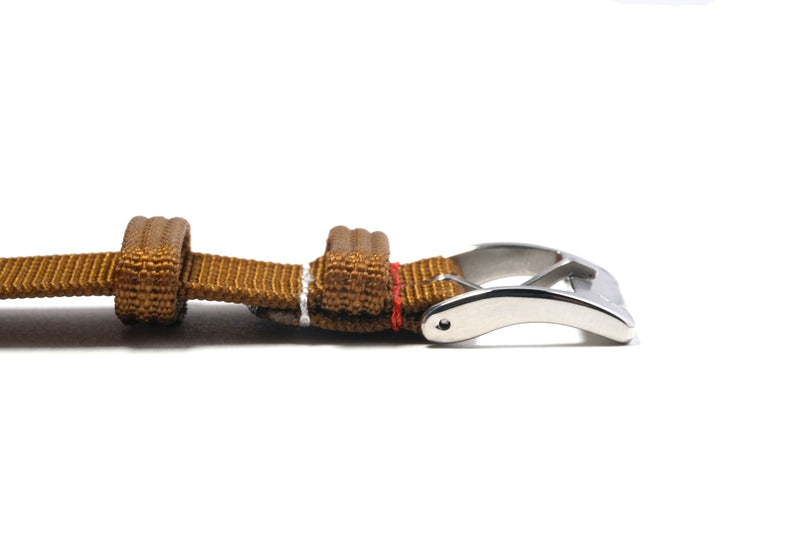 Brown 2-Piece Ribbed Nylon Watch Strap