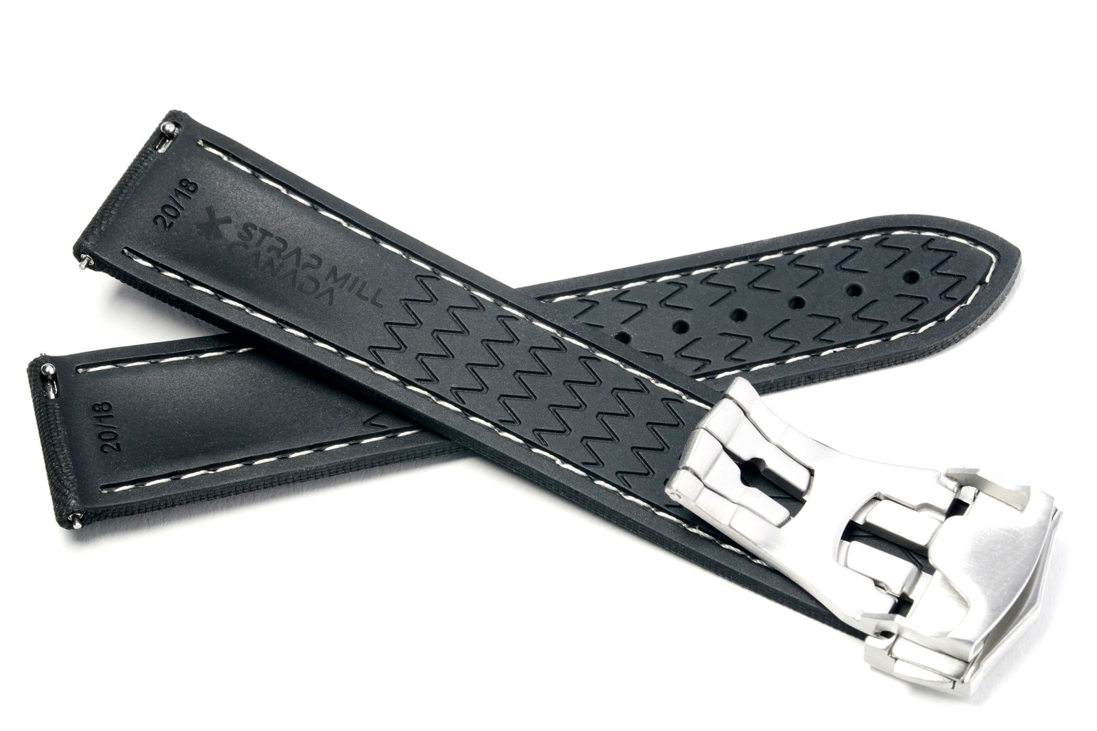 Black Deployant Clasp Rubber Strap – Strap Mill Canada