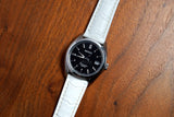 White Alligator Fluorine Rubber Watch Strap