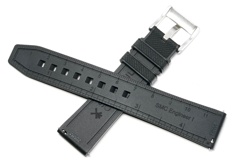 Black Engineer I Fluorine Rubber Watch Strap
