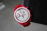 Red Textured Curved CTS Rubber Strap