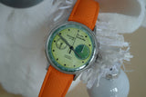 Orange Textured Curved CTS Rubber Strap