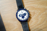 Nero Roccia Leather Watch Strap