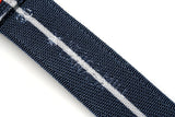 Blue and White Loop Seatbelt Single Pass Watch Strap