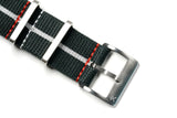 Green and White Loop Seatbelt Single Pass Watch Strap