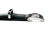 Green and White Loop Seatbelt Single Pass Watch Strap