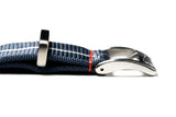 Blue and White Loop Seatbelt Single Pass Watch Strap