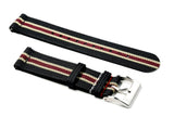 Black Beige Red 2-Piece Ribbed Nylon Watch Strap