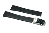 Black Ratchet Clasp Rubber Strap