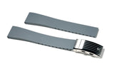 Grey Ratchet Clasp Rubber Strap