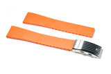 Orange Ratchet Clasp Rubber Strap