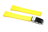 Yellow Ratchet Clasp Rubber Strap