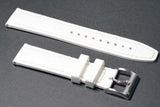 White Alligator Fluorine Rubber Watch Strap