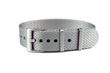 Silver Single Pass Seatbelt Watch Strap