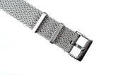 22mm Silver Single Pass Seatbelt Watch Strap (Classic Length)