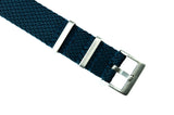 22mm Blue Single Pass Seatbelt Watch Strap (Classic Length)