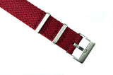 22mm Red Single Pass Seatbelt Watch Strap (Classic Length)
