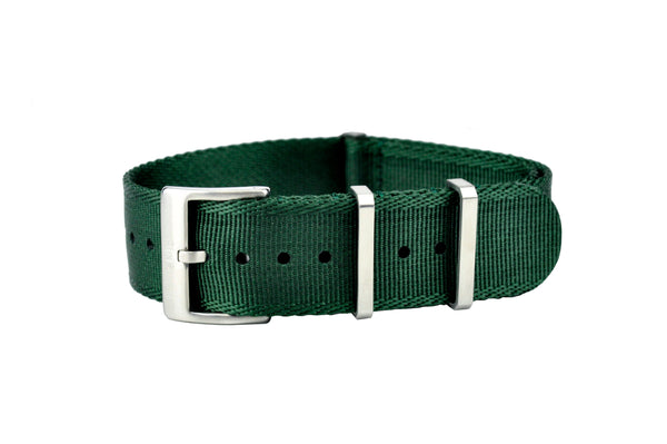 22mm Pine Green Seatbelt Nylon Watch Strap (Classic Length)