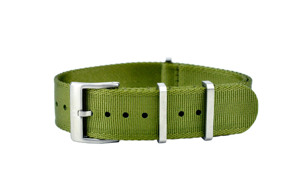 Moss Green Seatbelt Nylon Watch Strap (Classic Length)