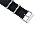 22mm Black Seatbelt Nylon Watch Strap (Classic Length)