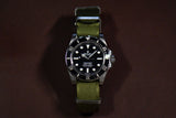 Moss Green Seatbelt Nylon Watch Strap (Classic Length)