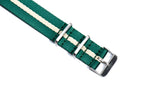 22mm Sacramento Green Stripe Thin Seatbelt Nylon Watch Strap