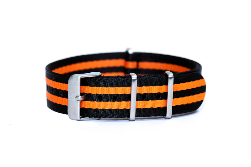 22mm Orange Bond Thin Seatbelt Nylon Watch Strap (Classic Length)