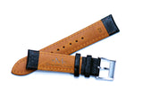 22mm Black Padded Tumbled Leather Strap (Clearance)