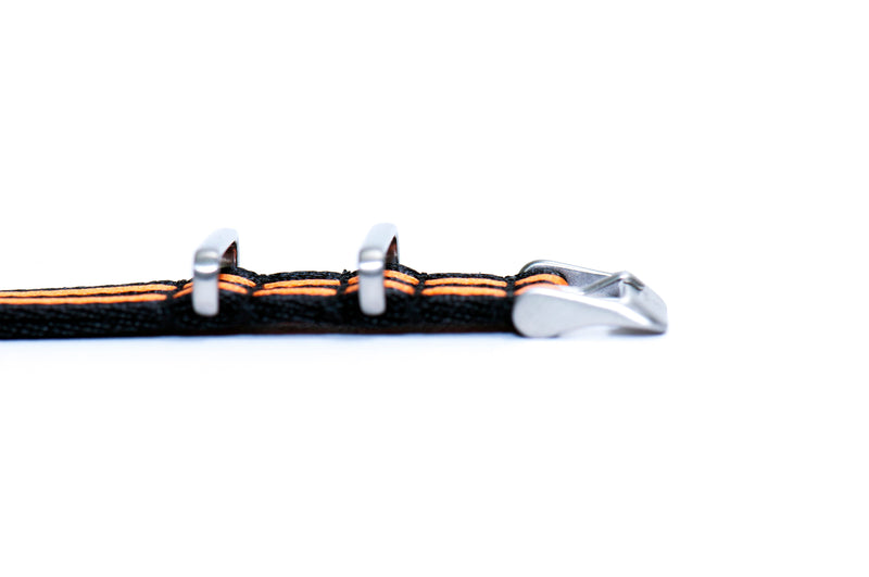 22mm Orange Bond Thin Seatbelt Nylon Watch Strap (Classic Length)