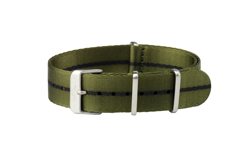 Mill Green Thin Seatbelt Nylon Watch Strap