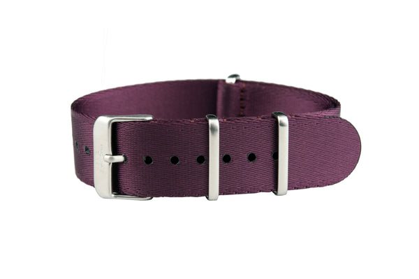 Burgundy Thin Seatbelt Nylon Watch Strap