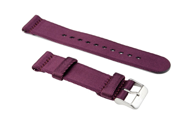 Burgundy 2-Piece Thin Seatbelt Watch Strap