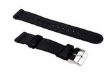 Black 2-Piece Thin Seatbelt Watch Strap (Extended Length Available)