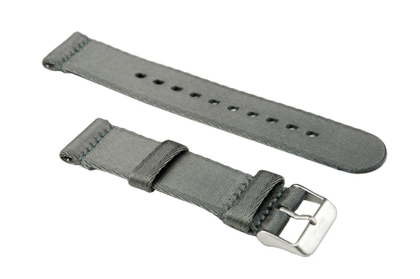 Grey 2-Piece Thin Seatbelt Watch Strap