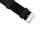Black 2-Piece Thin Seatbelt Watch Strap (Extended Length Available)