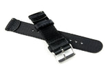 Black 2-Piece Thin Seatbelt Watch Strap (Extended Length Available)
