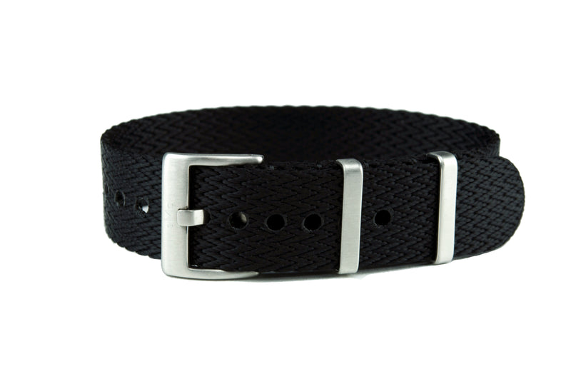 Black Single Pass Seatbelt Watch Strap