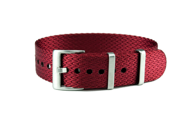 Red Single Pass Seatbelt Watch Strap