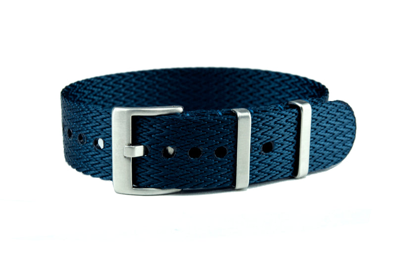 Blue Single Pass Seatbelt Watch Strap